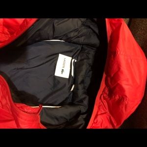 A lacoste bubble jacket w/hood